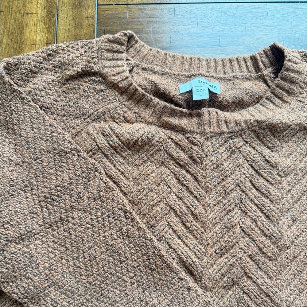 Women’s XL Sonoma Textured Cotton Crew Neck Sweater